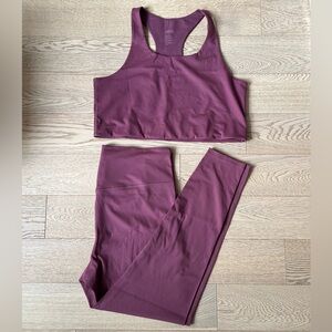 New Girlfriend Collective, dusty rose ribbed workout set. Size XXXL